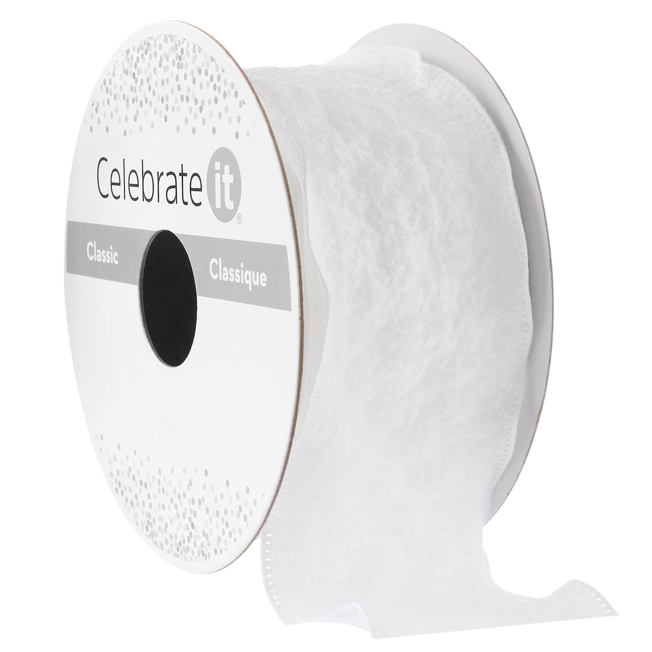 12 Pack: 1.5" x 3yd. White Ruffled Edge Ribbon by Celebrate It® Classic